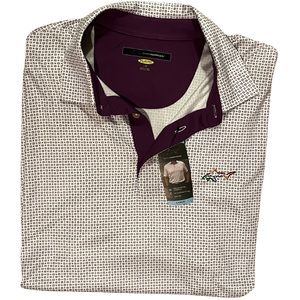 NWT Greg Norman Dry Fit Polo | Size Large | Purple and White
